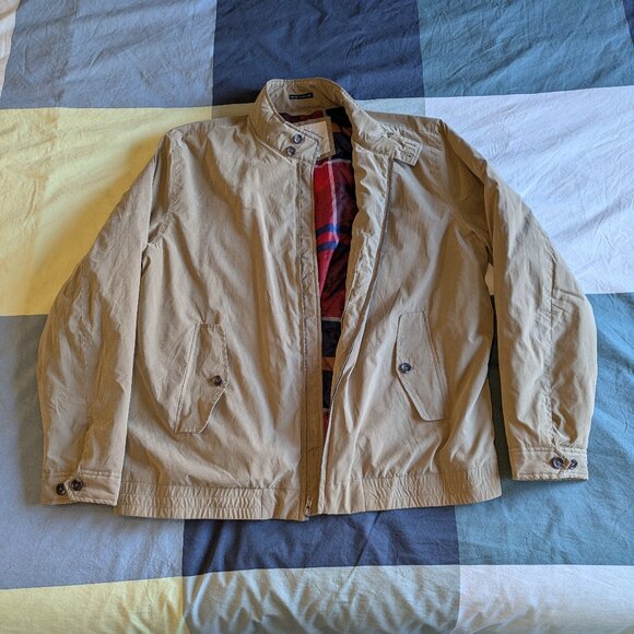 St John's Bay Tan Plaid Lined Bomber Jacket Coat XL (water repellent) - Picture 6 of 12